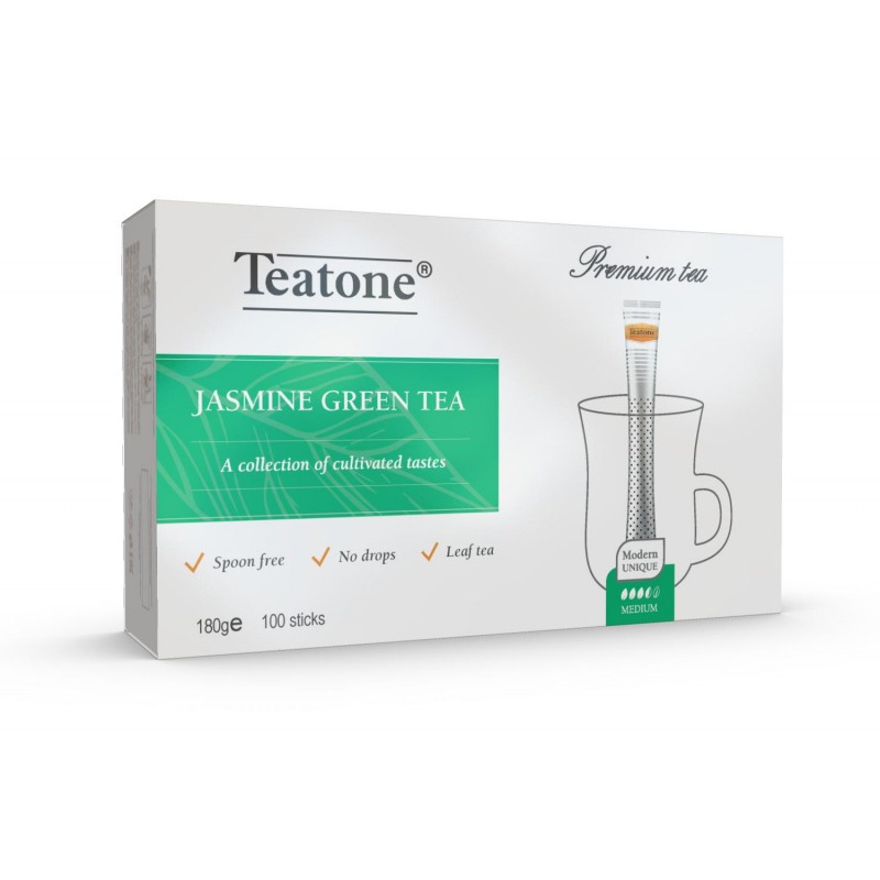 Чай зеленый с ароматом жасмина TEATONE в металл.стике