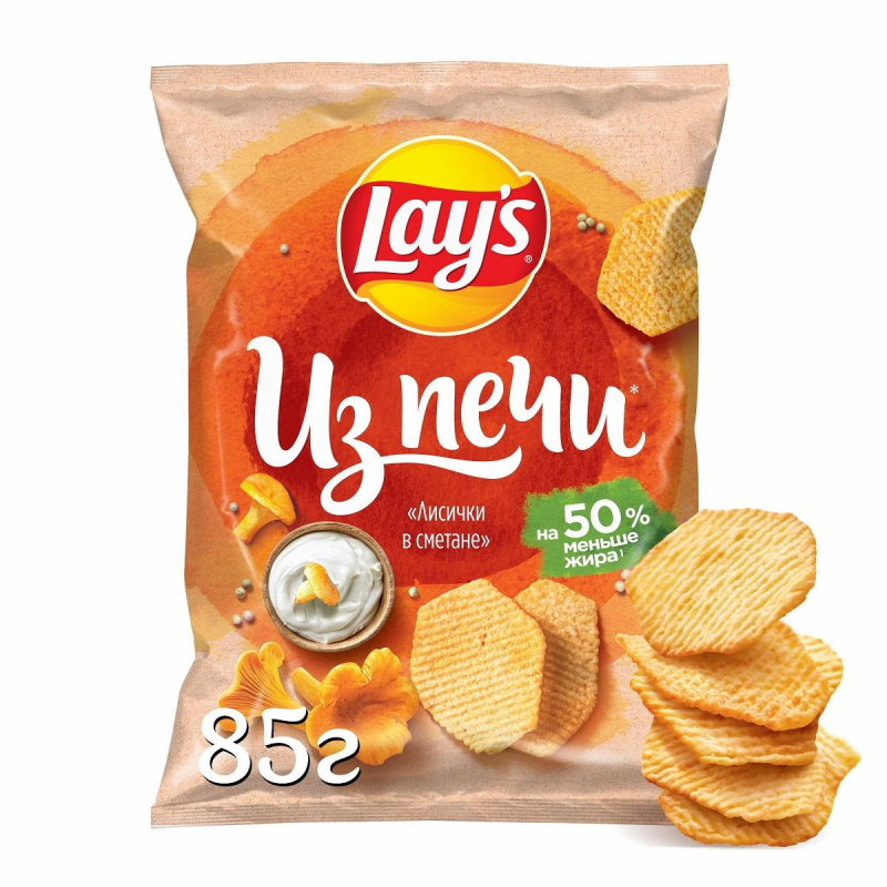 Чипсы Lays из печи лисички в сметане