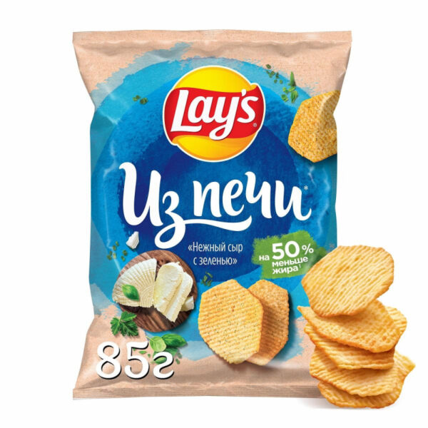 Чипсы Lays из печи нежный сыр с зеленью