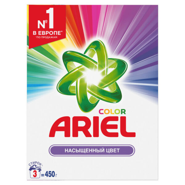 Порошок стиральный Ariel Аква Пудра Color автомат 450гр д/цветного белья