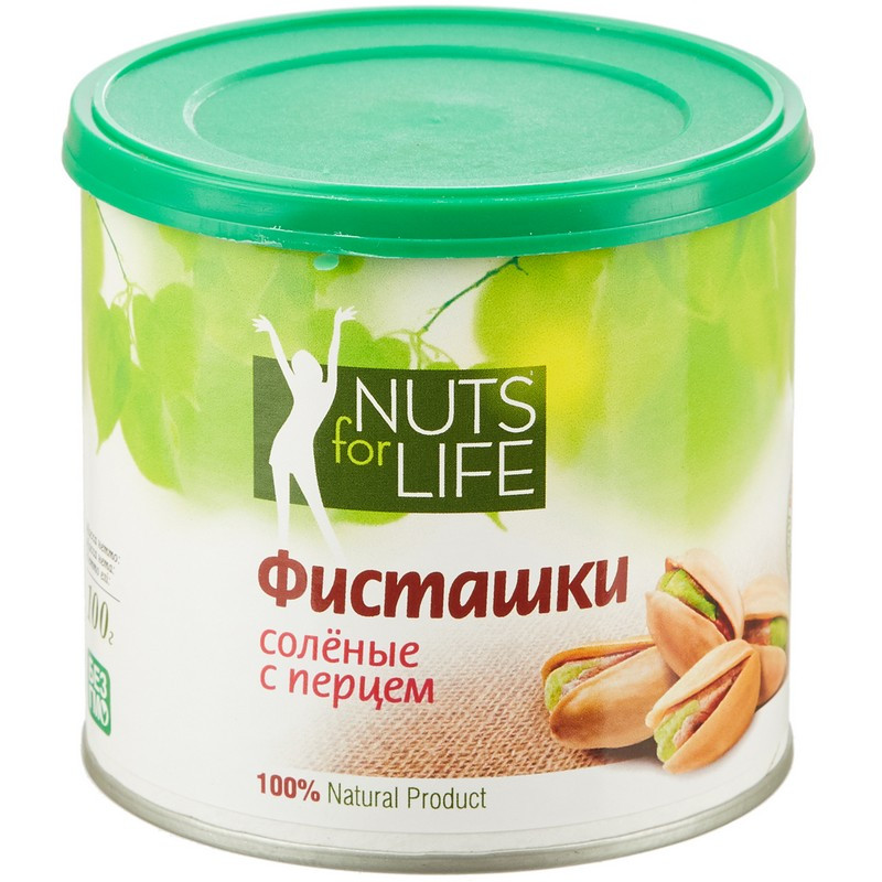 Фисташки Nuts for life соленая с черным перцем 100 г