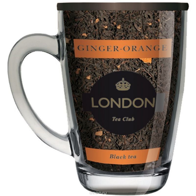 Чай черный 'Имбирь-апельсин' ТМ London Tea Club 70г в стеклянной кружке