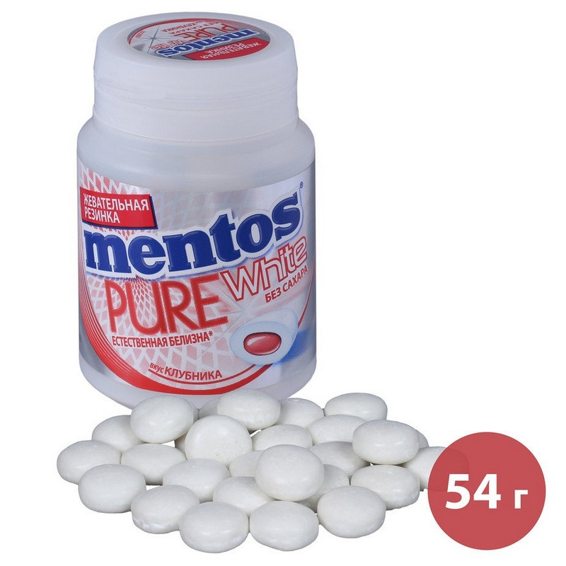 Жевательная резинка Mentos Pure White Клубника