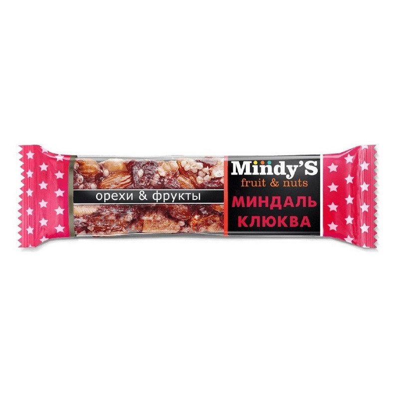 Батончик глазированный Mindy's Миндаль-Клюква