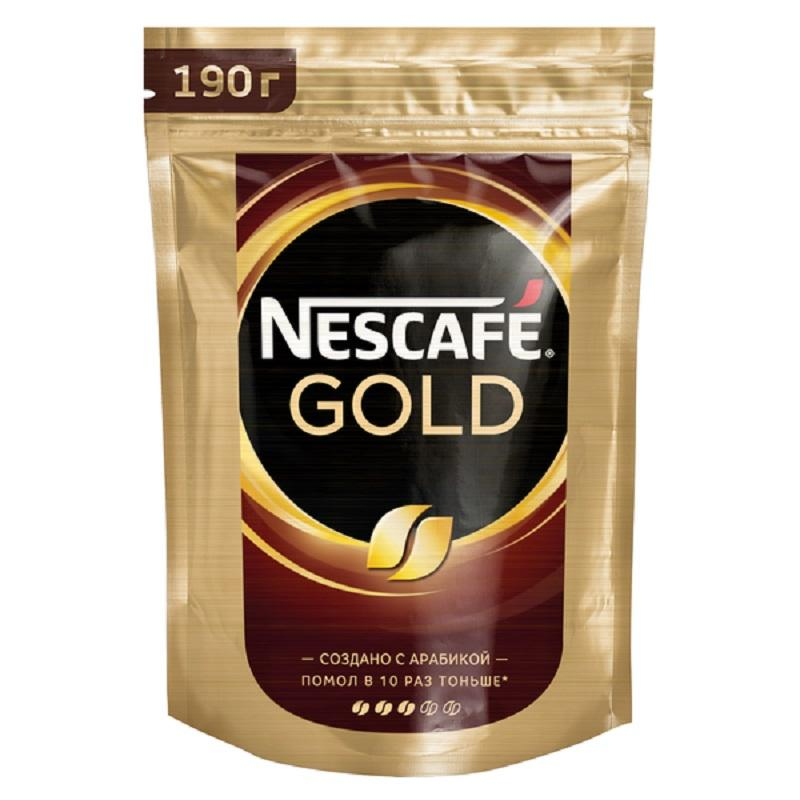 Кофе Nescafe Gold раств.субл.190г дой-пак