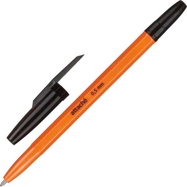 Ручка шариковая неавтоматическая Attache Economy оранж.корп. черный стерж