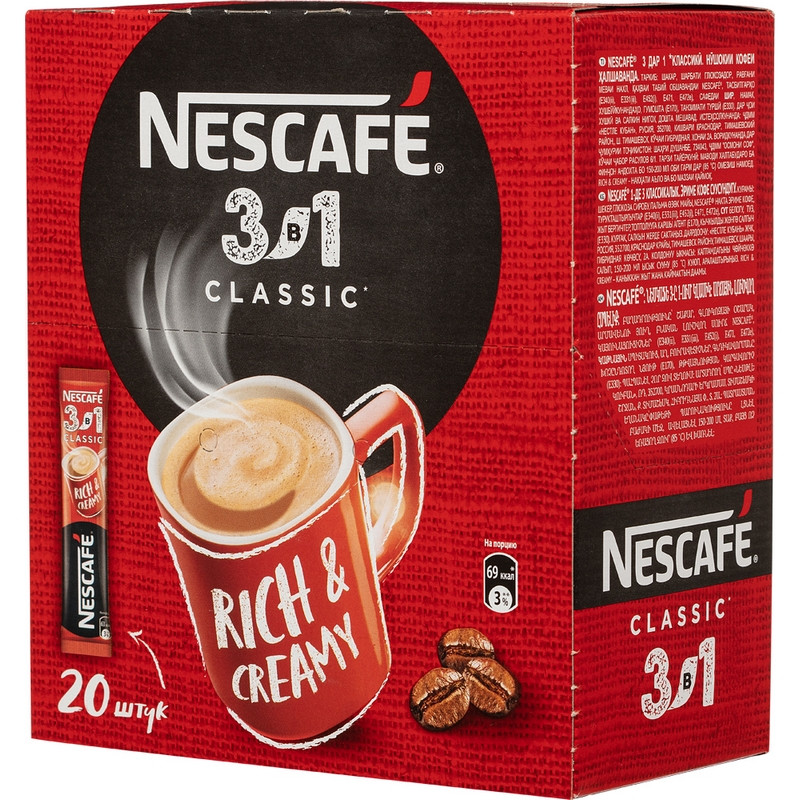 Кофе Nescafe 3 в 1 классический раств.
