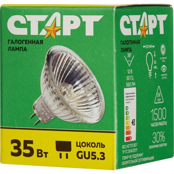 Лампа галогенная СТАРТ галог.зеркал.35W GU5.3 12V FMW