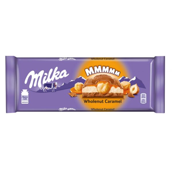 Шоколад MILKA молочный с карамельной начинкой и обжар. фундуком