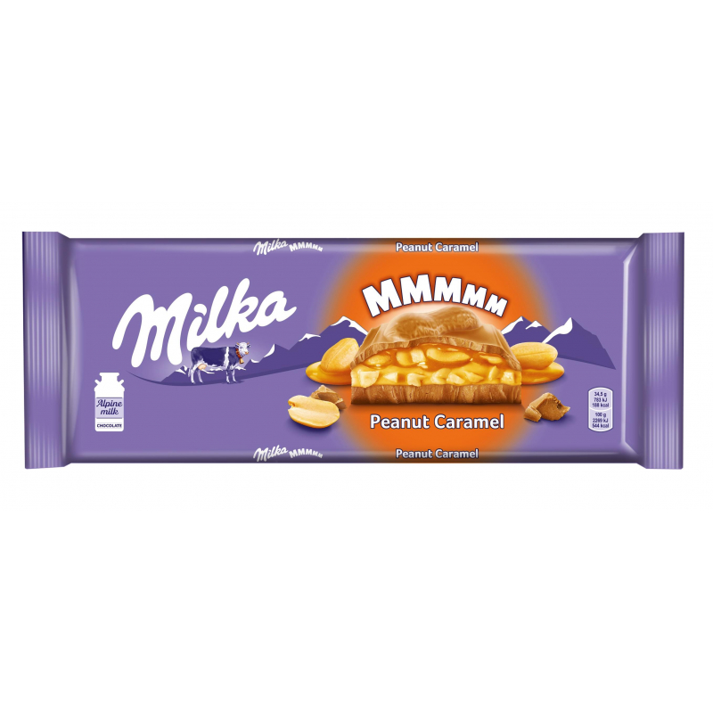 Шоколад Milka молоч. с карамельной нач.арахис и воздушный рис