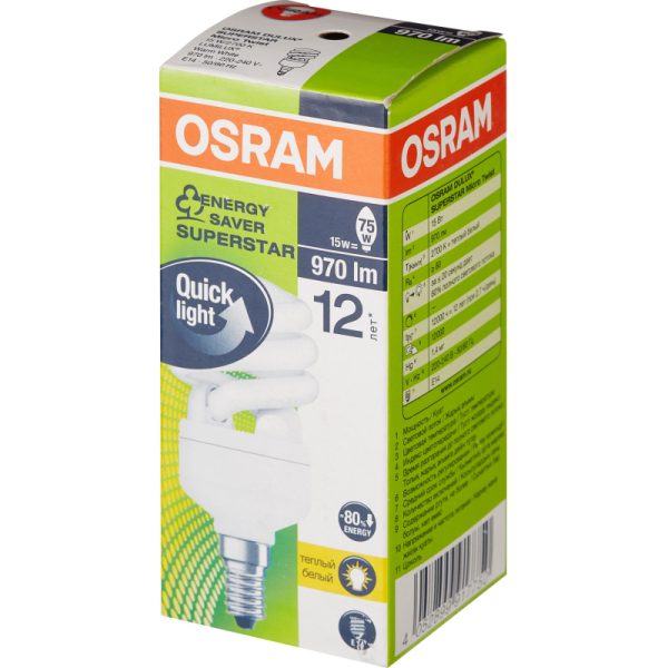 Лампа энергосберегающая OSRAM DSST MCTW 15W/827 220-240V E14 4052899917750