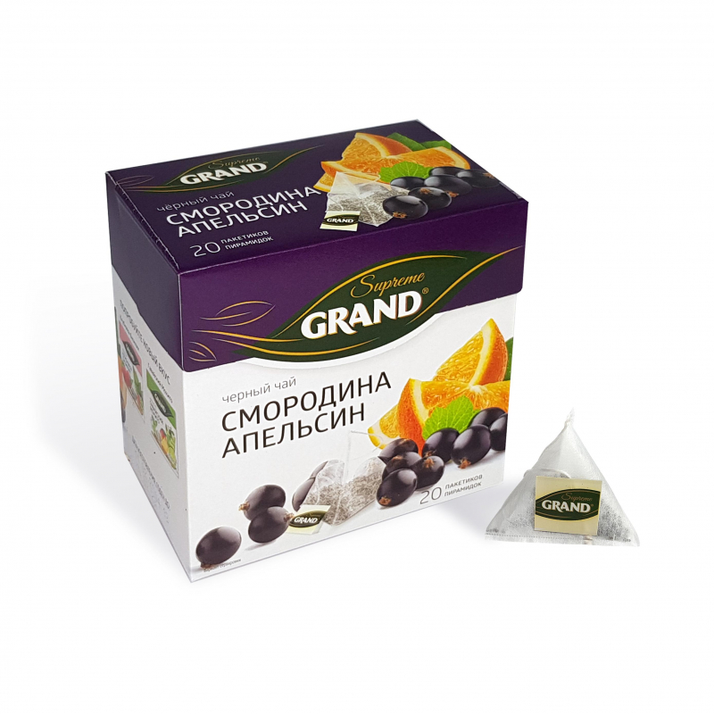 Чай Grand черный Смородина Апельсин в пирамидках
