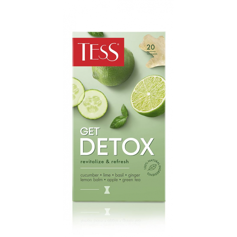 Чай Tess Get Detox зеленый с добавками