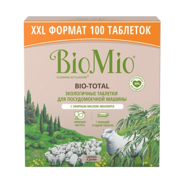 Таблетки для ПММ BioMio BIO-TOTAL с эфирным маслом эвкалипта 100шт/уп