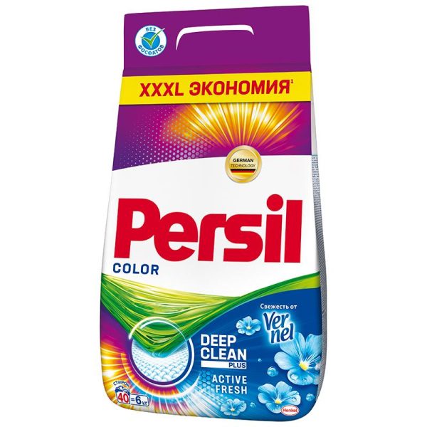 Порошок стиральный PERSIL Color Свежесть от Vernel для цветного белья 6кг