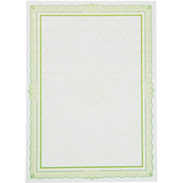 Сертификат-бумага А4  Attache зелен рамка с узором с водян знаками