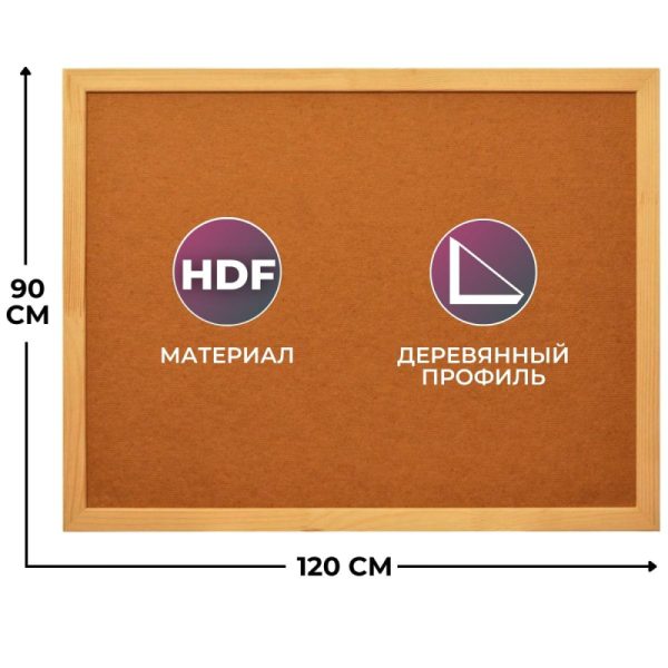 Доска информационная Attache Economy 90х120 ХДФ