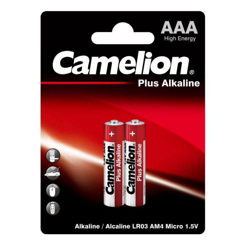 Батарейка Camelion AAA/LR 03 Plus Alkaline BL-2 1.5В(2 шт в уп.)