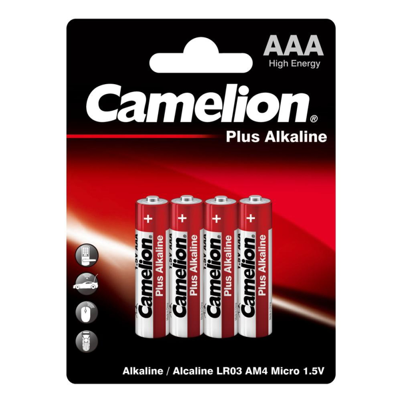 Батарейка Camelion AAA/LR 03 Plus Alkaline BL-4 1.5В(4 шт в уп.)