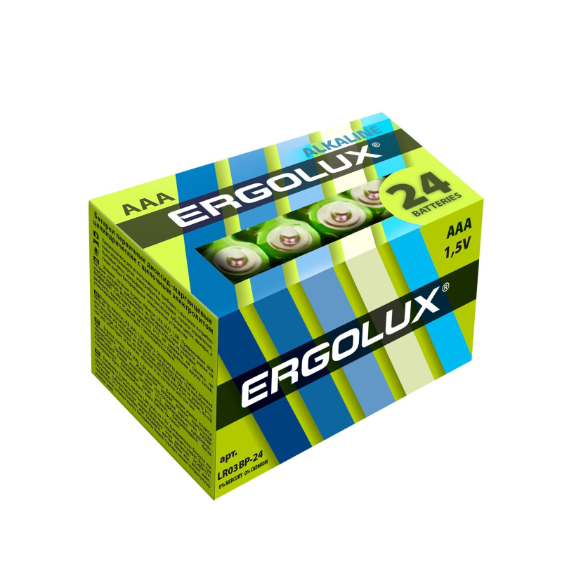 Батарейка Ergolux AAA/LR 03 Alkaline BP-24 (LR 03 BP-24