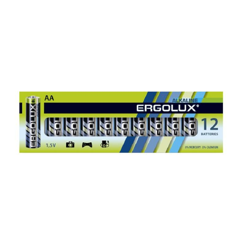 Батарейка Ergolux AA/LR 6 Alkaline BP-12 (LR 6 BP-12