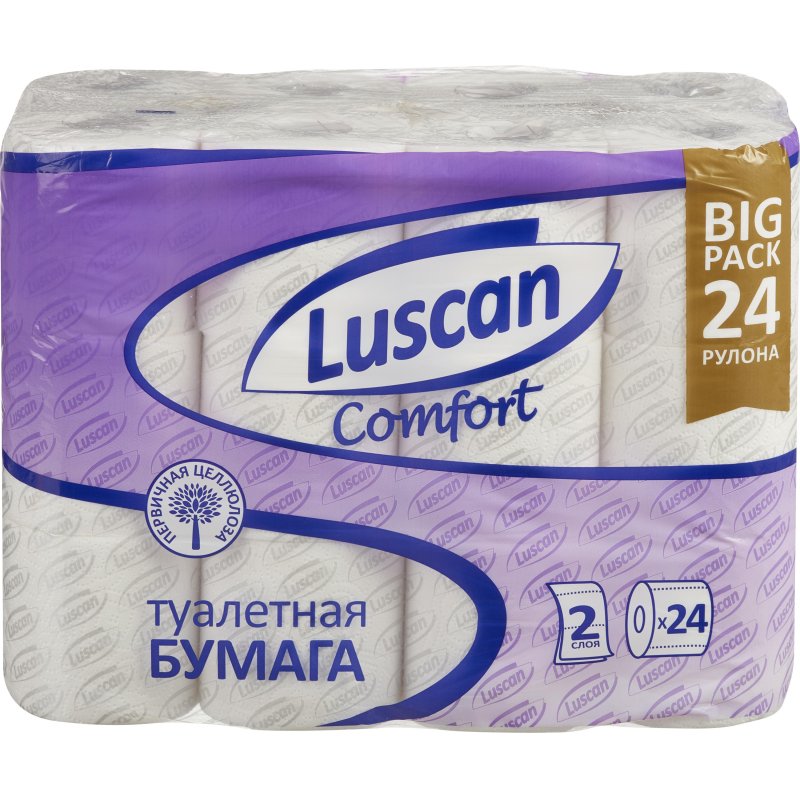 Бумага туалетная Luscan Comfort 2сл бел 100%цел втул 20