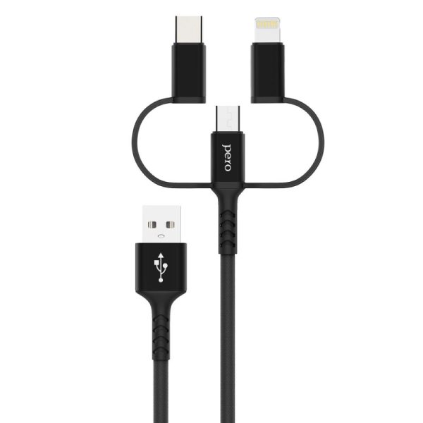 Кабель USB PERO DC-06 3 in 1 (Lightning/micro USB/Type-C)