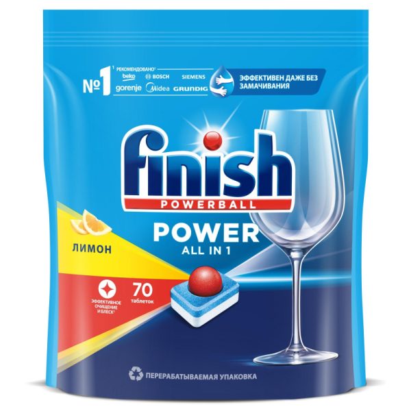 Таблетки для ПММ Finish Power лимон 70шт/уп