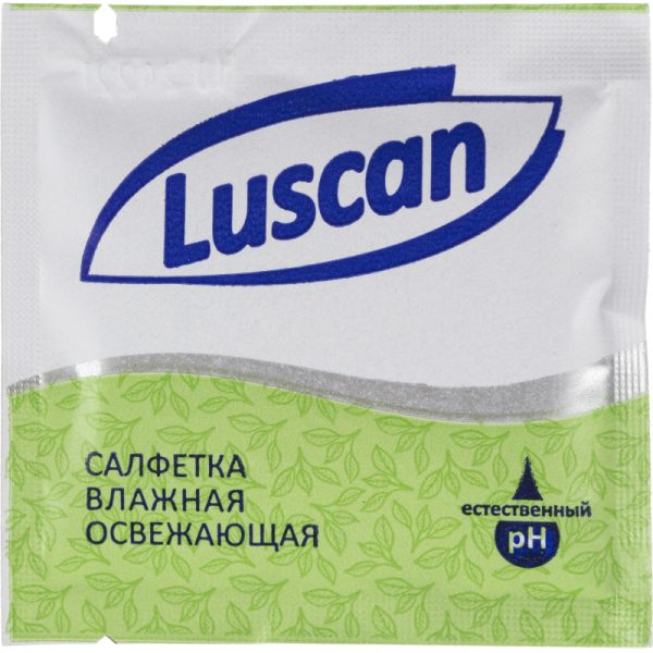 Салфетки влажные Luscan освежающие в саше 15х13