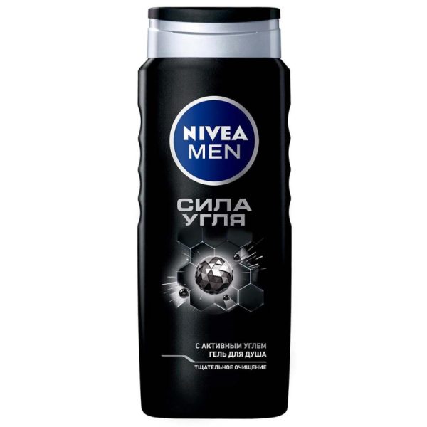 Гель для душа мужской Nivea Men Сила угля