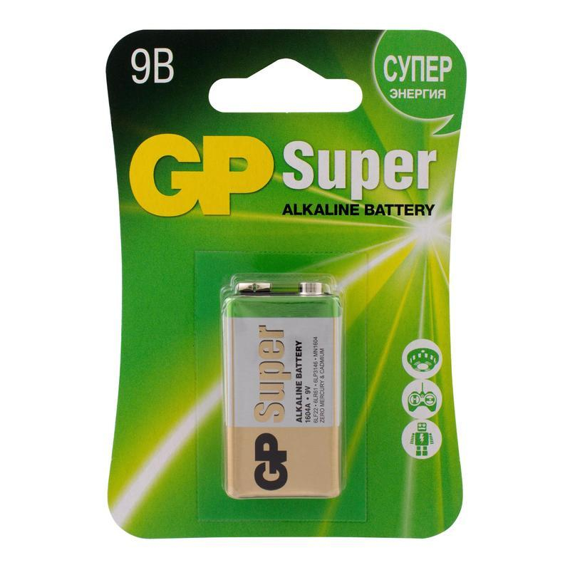 Батарейка GP Super 6LR61/Крона 9V/1604A алкалин.10 шт/уп