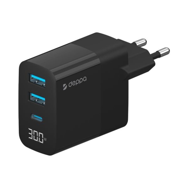 Зарядное устройство сетевое Deppa 2хUSB A+USB-C