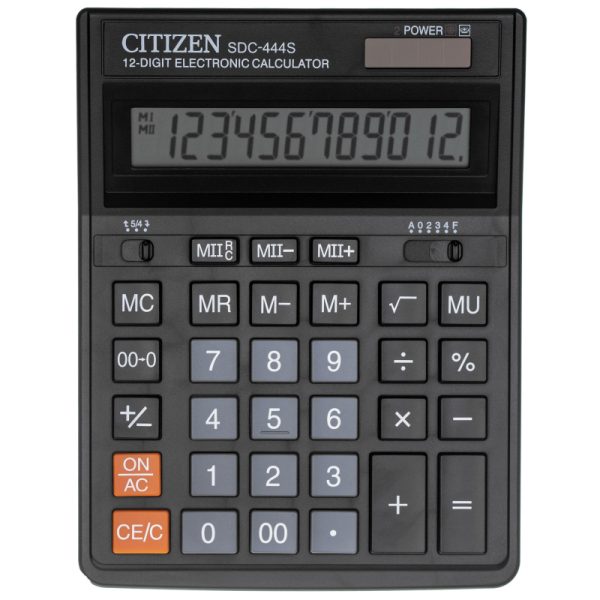 Калькулятор настольный ПОЛНОРАЗМЕРНЫЙ CITIZEN бухг.SDC-444S 12 разр. DP