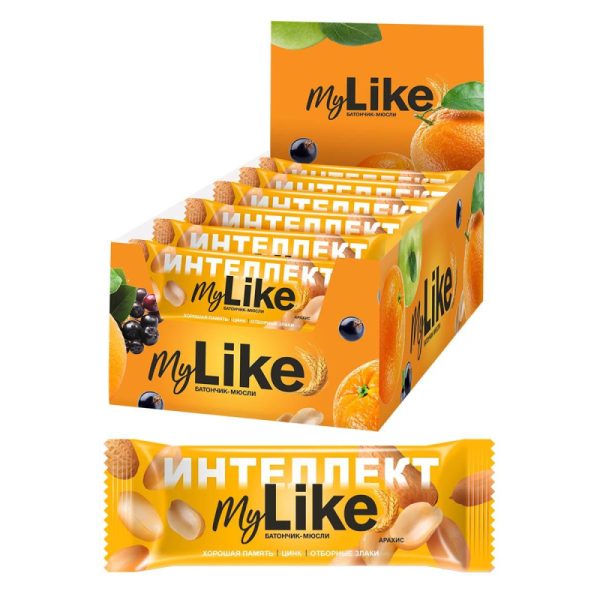 Батончик мюсли MyLike Арахис для интеллекта