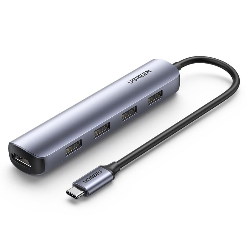 Разветвитель USB Ugreen CM417 (20197) USB-C to 4xUSB 3.0+HDMI