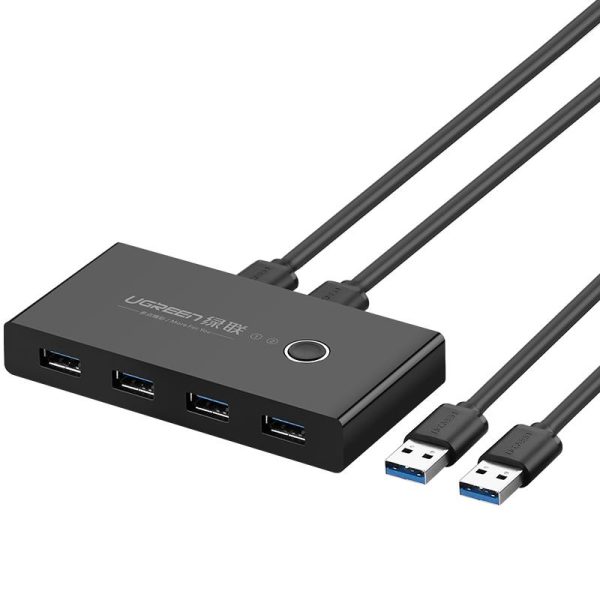 Разветвитель USB Ugreen US216 (30768) 2 In 4 Out USB 3.0/черный