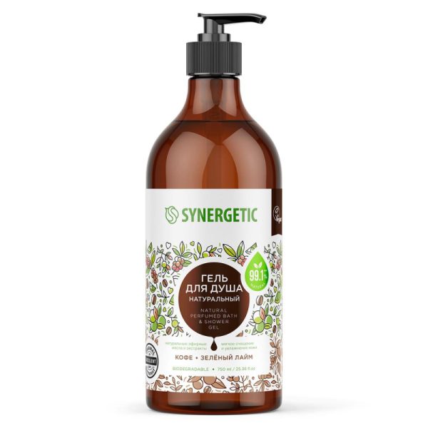 Гель для душа Synergetic Кофе и зеленый лайм увлажняющий