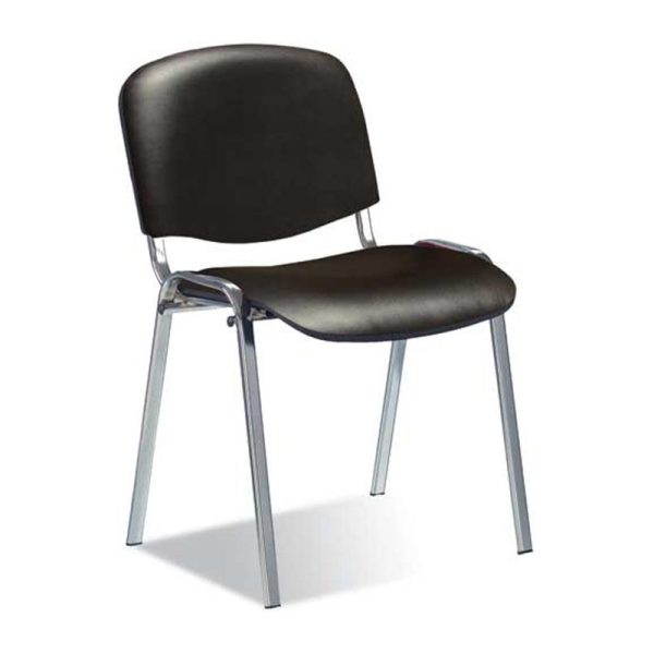 Стул UA_EChair Rio(ИЗО) хром к/з чёрный V-14/PV-1
