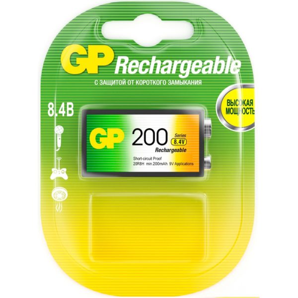 Аккумулятор GP 200mAh Крона 8