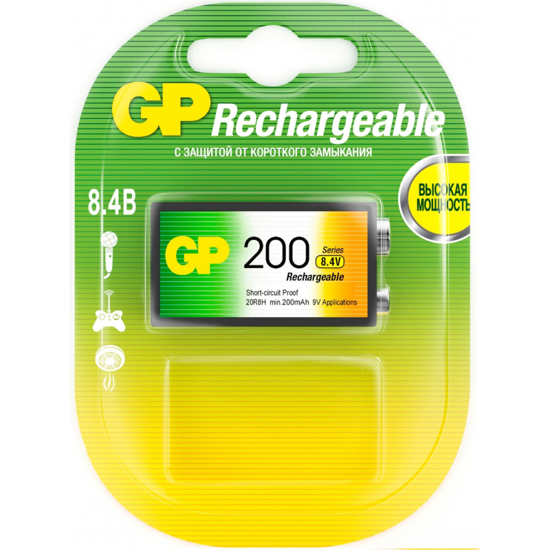 Аккумулятор GP 200mAh Крона 8