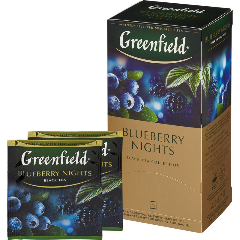 Чай Greenfield Blueberry nights черный со вкусом черники