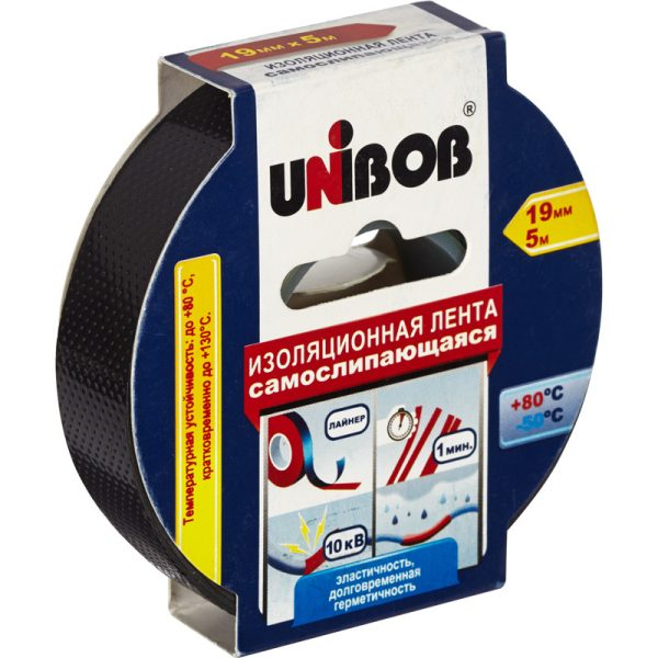 Клейкая лента электроизоляционная самослипающаяся Unibob 19мм х 5м