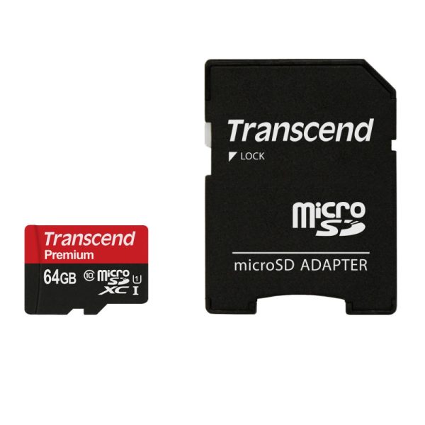 Карта памяти Transcend Premium microSDXC 64Gb UHS-I Cl10 +ад