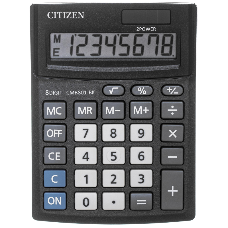 Калькулятор настольный КОМПАКТНЫЙ CITIZEN BusinessL CMB801-BK 8раз. Черн