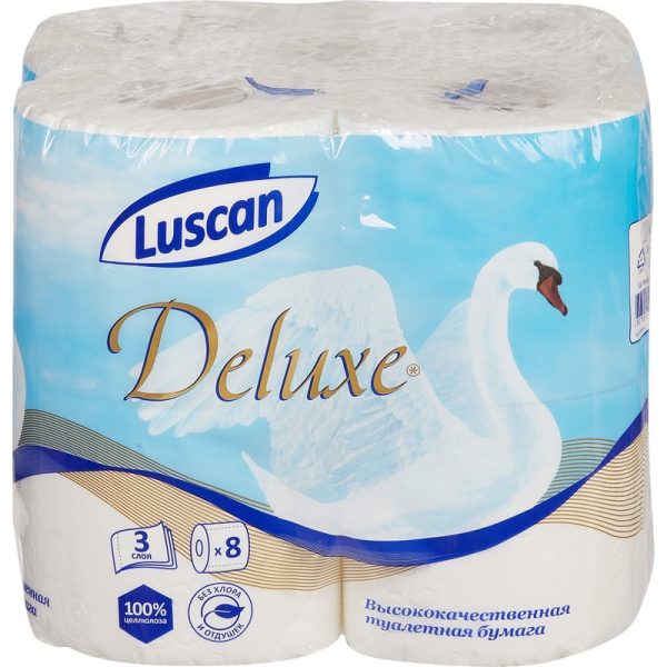 Бумага туалетная Luscan Deluxe 3сл бел 100%цел втул 19