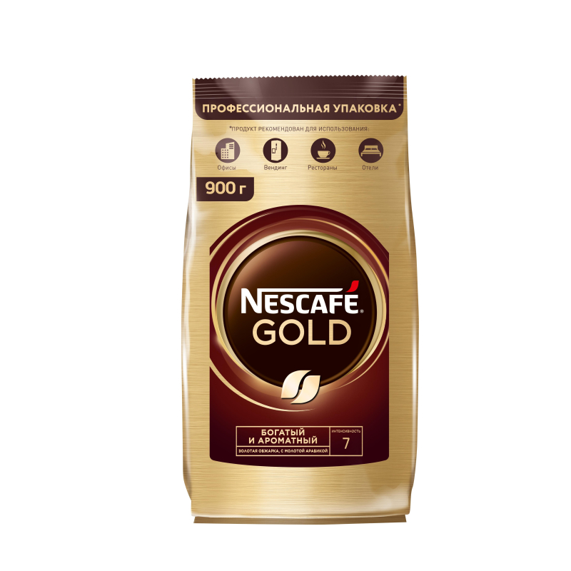 Кофе Nescafe Gold раств.субл.900г пакет