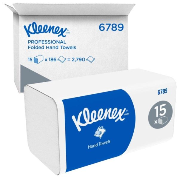 Полотенца бумажные д/дисп KK Kleenex Interfold 2сл бел 186 лист 15 пач.6789