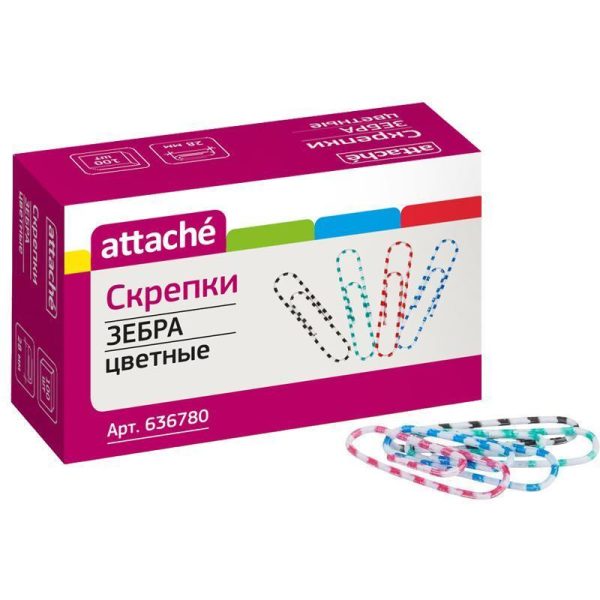 Скрепки Зебра Attache