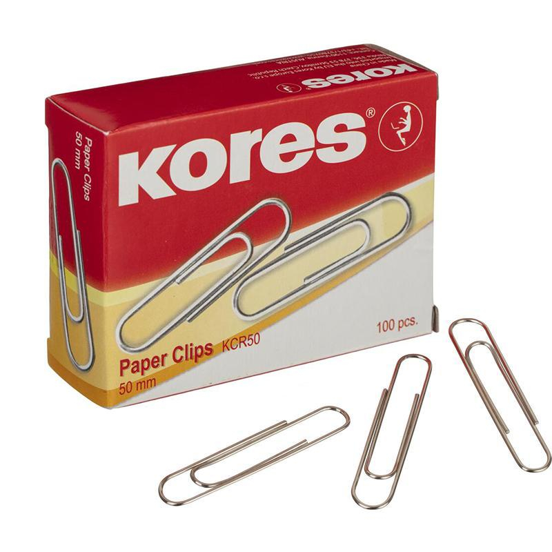 Скрепки KORES с отгибом