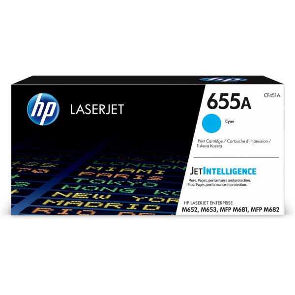 Картридж лазерный HP 655A CF451A гол. для M652n